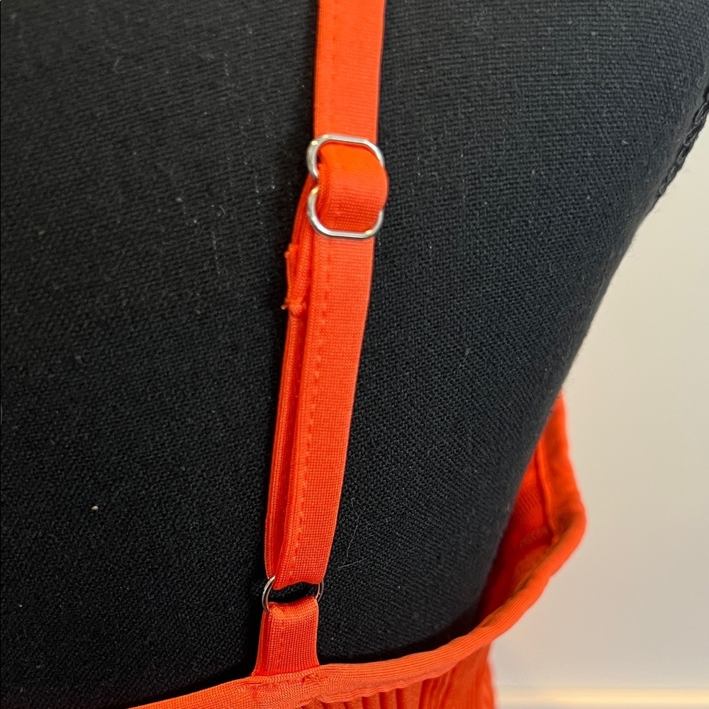 Prettygarden Vibrant Orange Textured Midi Orange Midi Size M - Picture 8 of 8